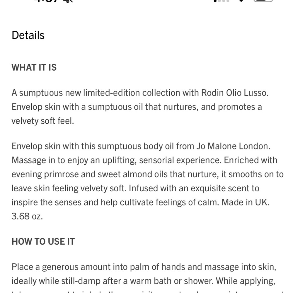JO MALONE Jasmine & Neroli Bath Oil - Picture 6 of 6